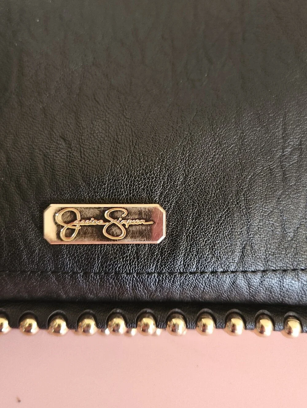 Black Stud-Trim Women's Clutch and Card Case - Designer Style